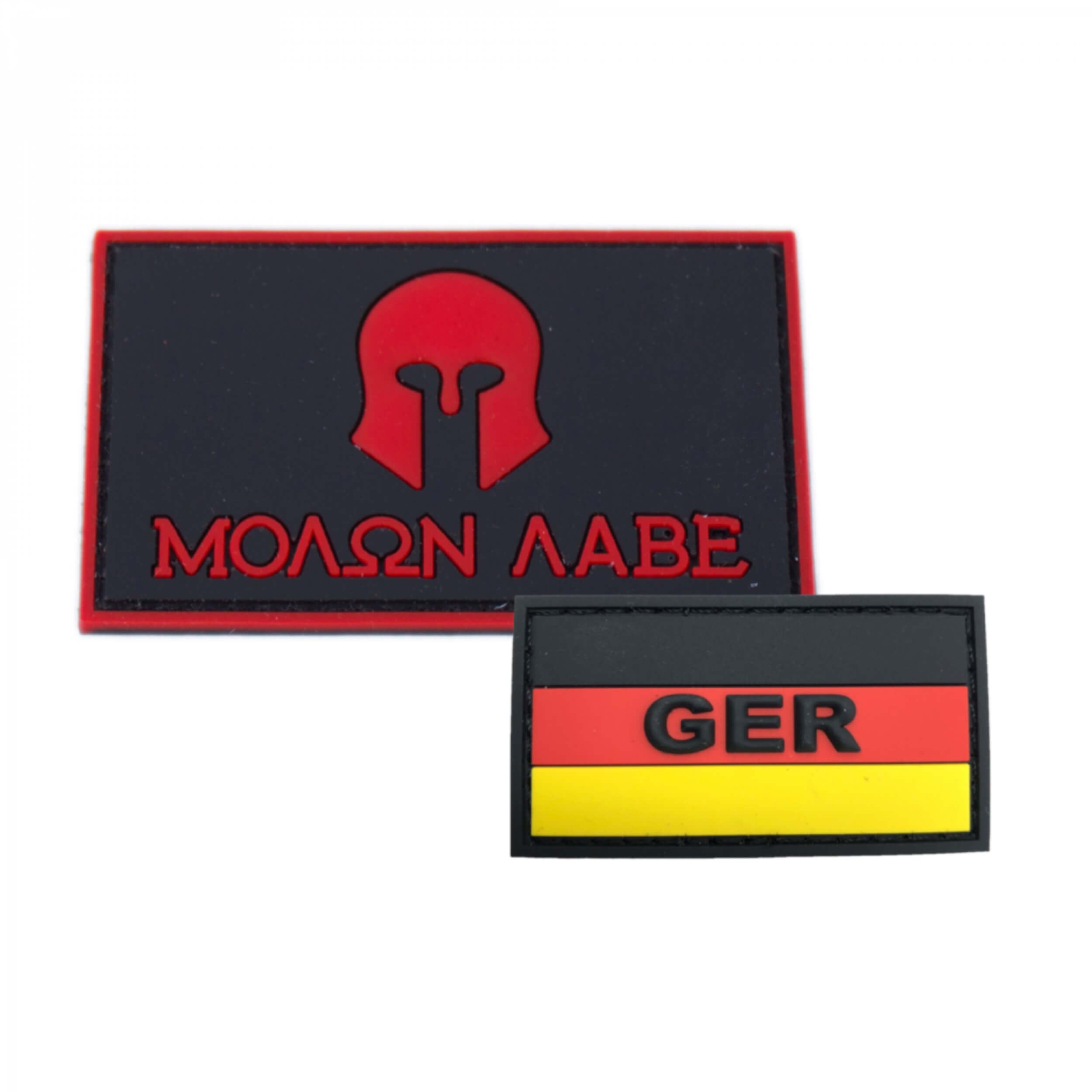 molon labe handschuhe GER mit Deutschlandflagge und Molon Labe Patch PVC in 8 x 5 cm rot PVC