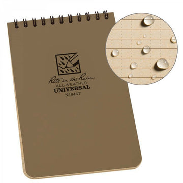 Rite in the Rain 4 x 6 Top Spiral Notebook 946T tan