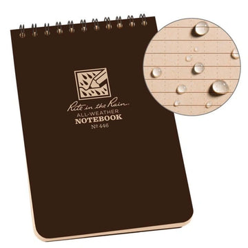 Rite in the Rain 4" x 6" Top Spiral Notebook 446 braun