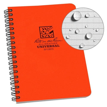 Rite in the Rain 4 5/8" x 7" Side Spiral Notebook OR73 orange