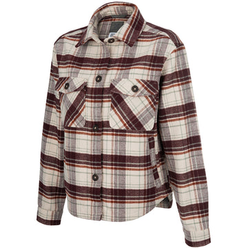 Vertx Lena Women's Shirt Flannel Jacket burnt cherry plaid