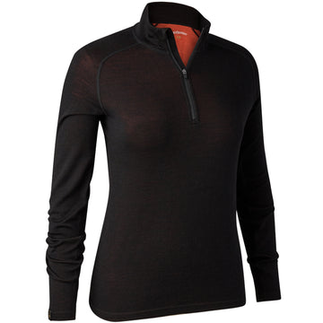 Deerhunter Lady Quinn Merino Unterhemd mit Zipper black oak