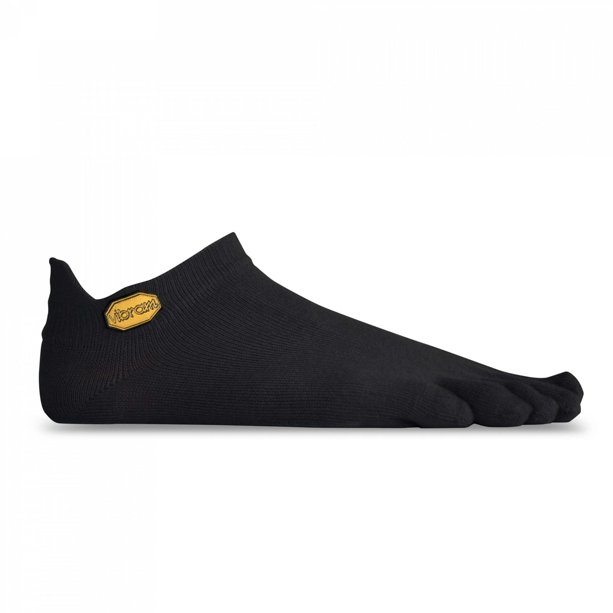 Vibram No Show Toe Socks Unisex Black