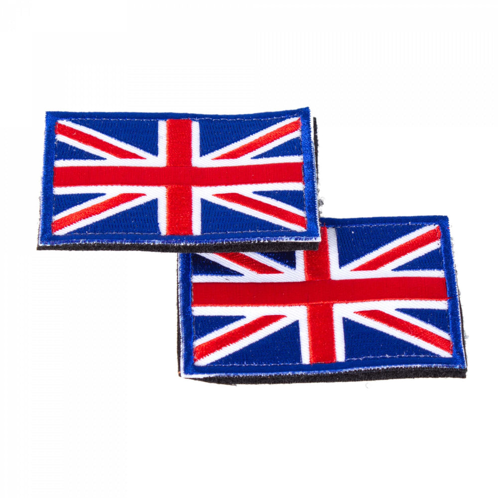 England United Kingdom Union Jack Flag Fabric Patch Set of 2
