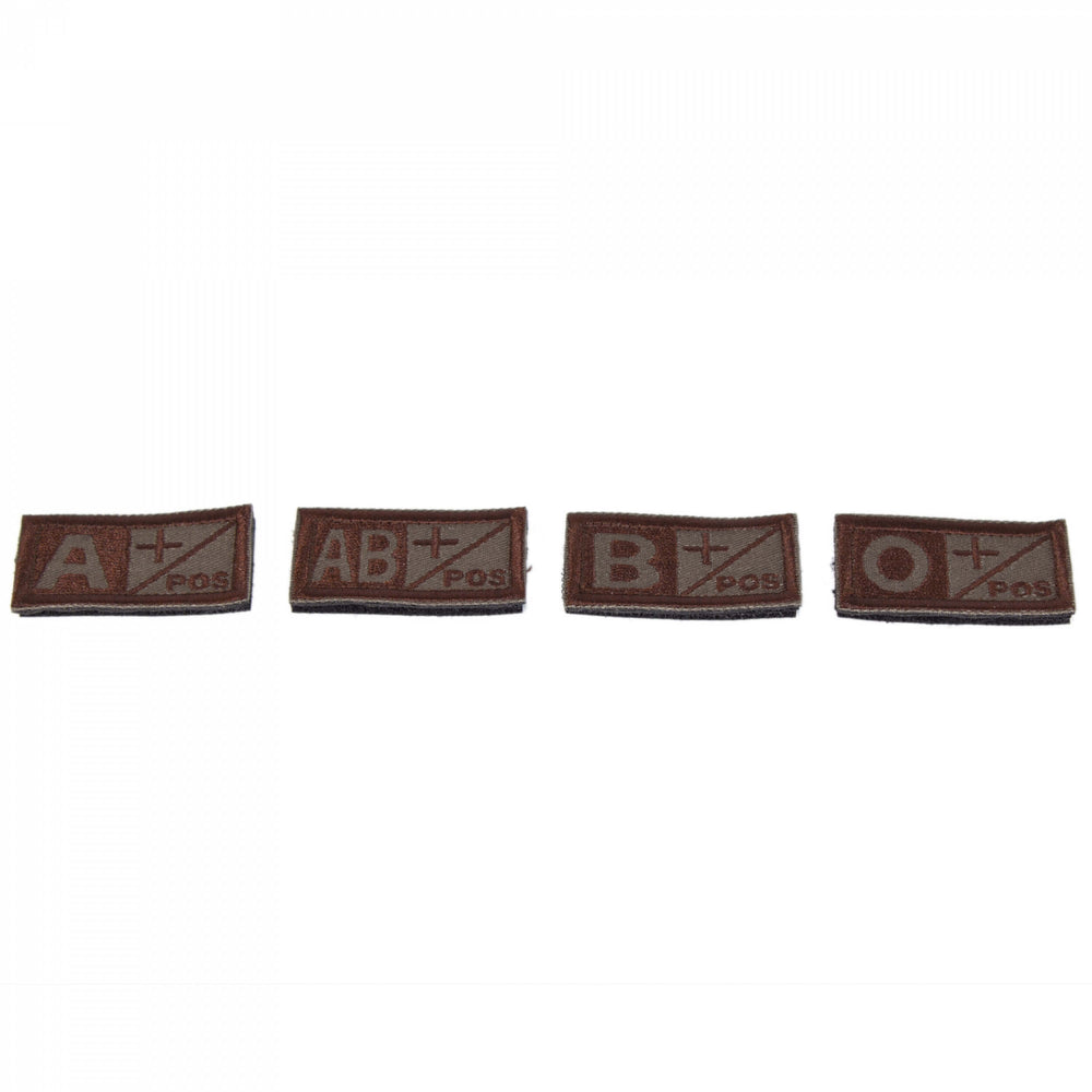Woven blood group patch 0 positive, A positive, B positive, AB positive