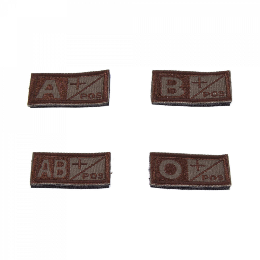 Embroidered Velcro patch blood group A/B/AB/O+ positive 2 pieces in a set