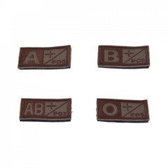 Gestickter Klett-Patch Blutgruppe A/B/AB/O+ Positiv 2 Stück im Set