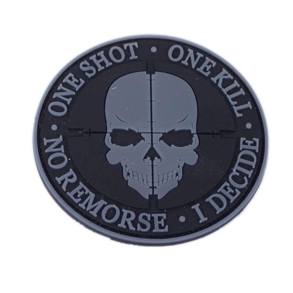 3D Rubber Patch One Shot One Kill grau