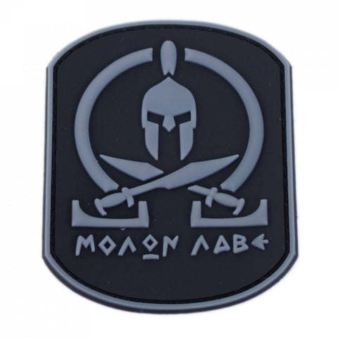 3D Rubber Patch Molon Labe Grau