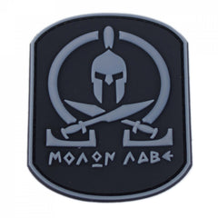 3D Rubber Patch Molon Labe grau