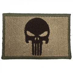 Punisher Totenkopf Stoff Patch Tan/Schwarz