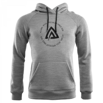 Aclima FleeceWool Hoodie Big Logo Men gray melange