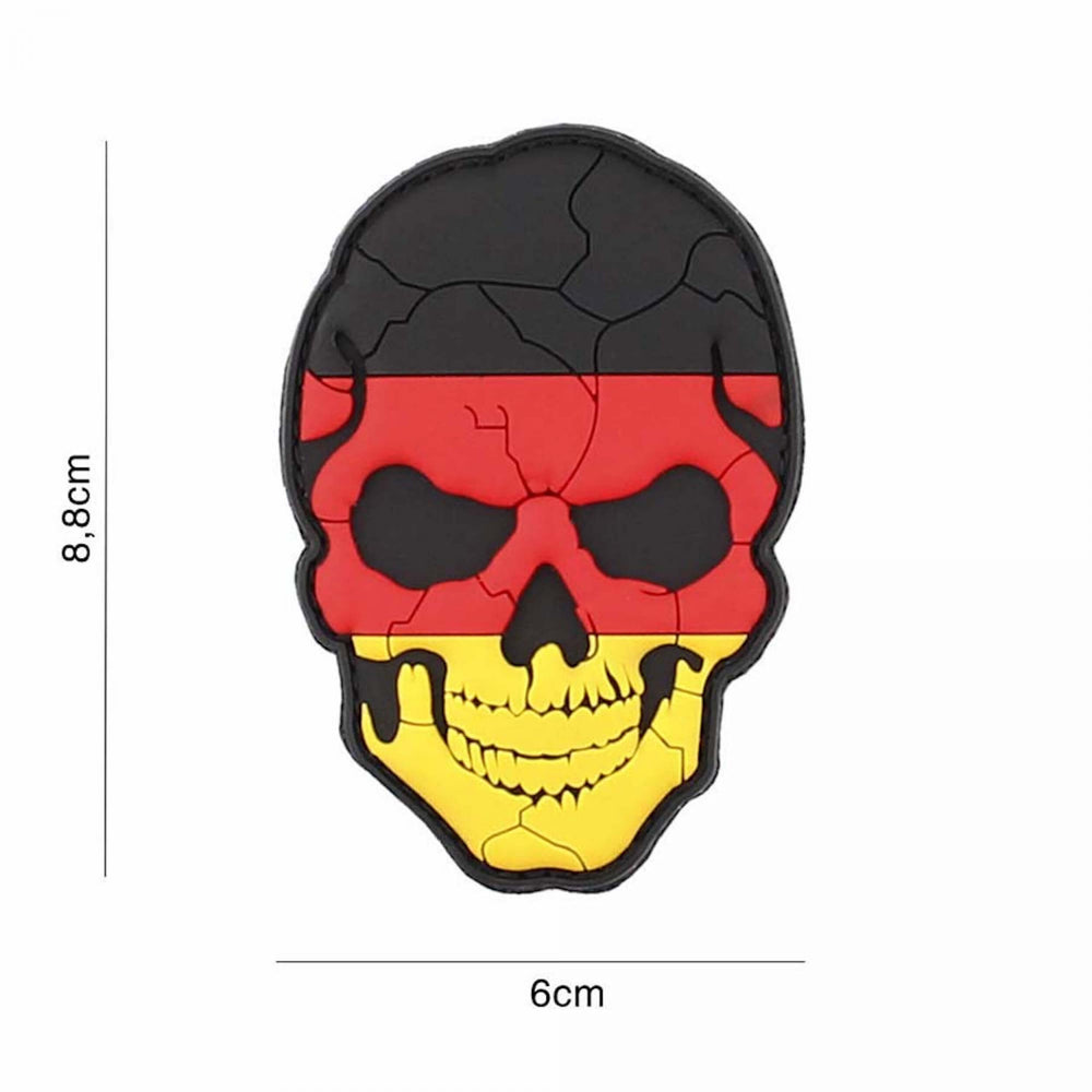 101 inc 3D Rubber Patch Skull Germany Cracked