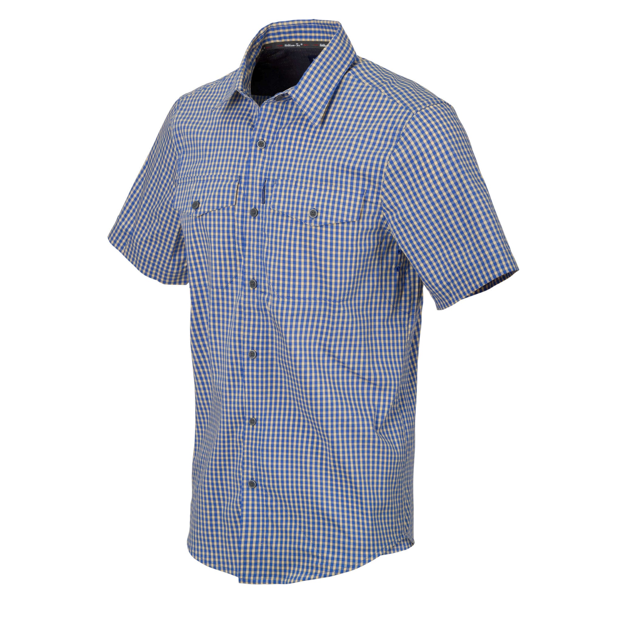 Helikon-Tex Covert Concealed Carry Short Sleeve Shirt Royal Blue Checkered