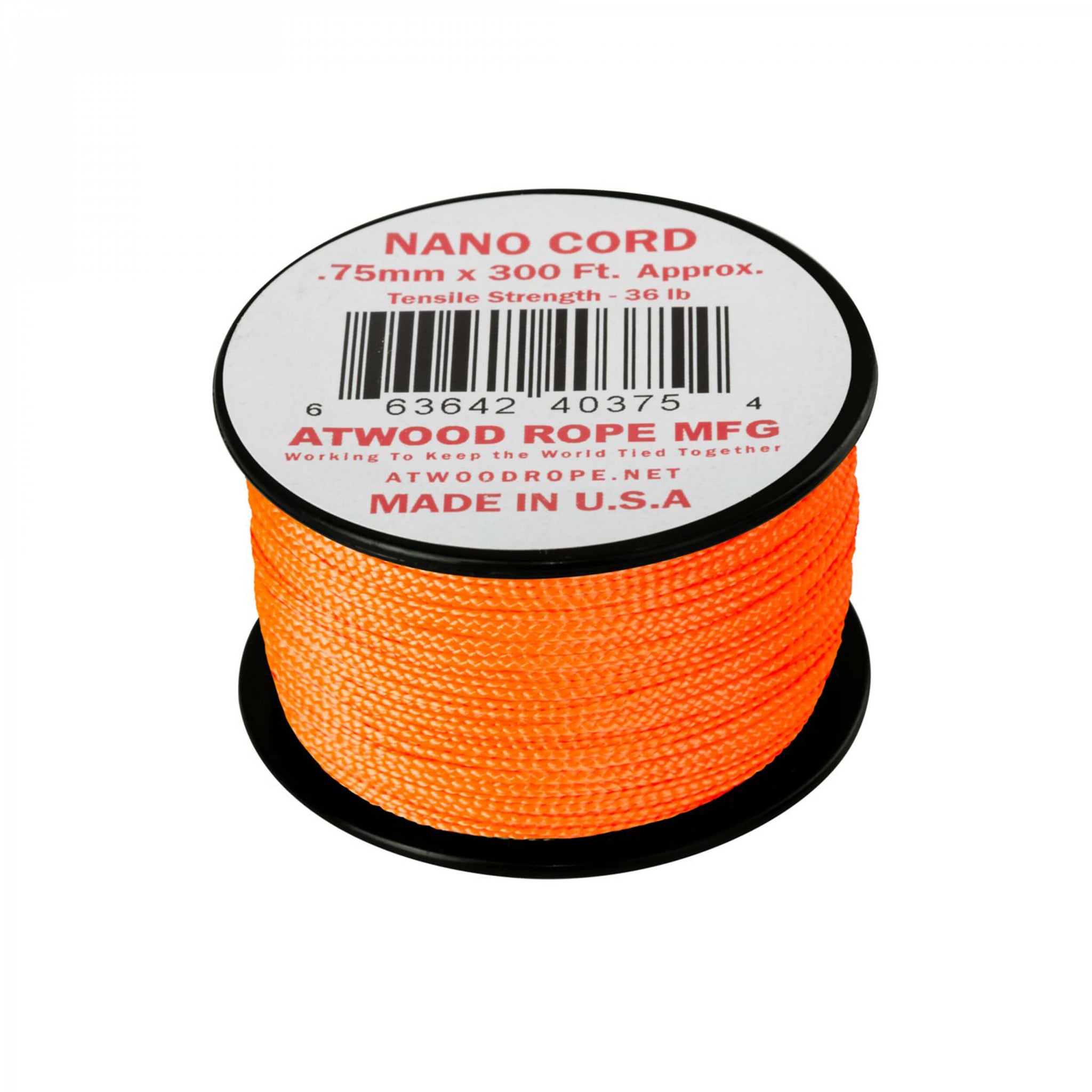 Atwood Rope Nano Cord Schnur 91,4m neon orange