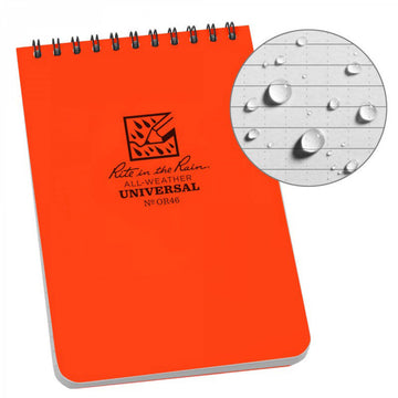 Rite in the Rain Top Spiral Notebook 4" x 6" orange