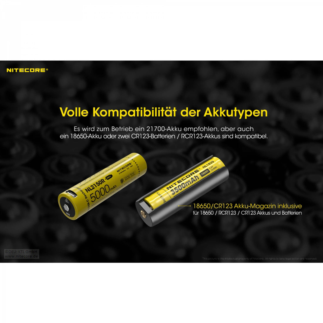 Nitecore New P30 LED Taschenlampe + NL2150R Li-Ion Akku