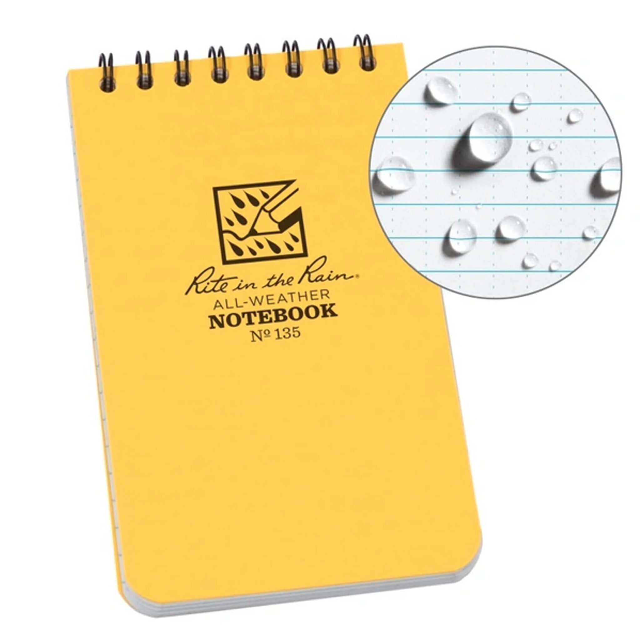 Rite in the Rain 3" x 5" Top Spiral Notebook 135 gelb