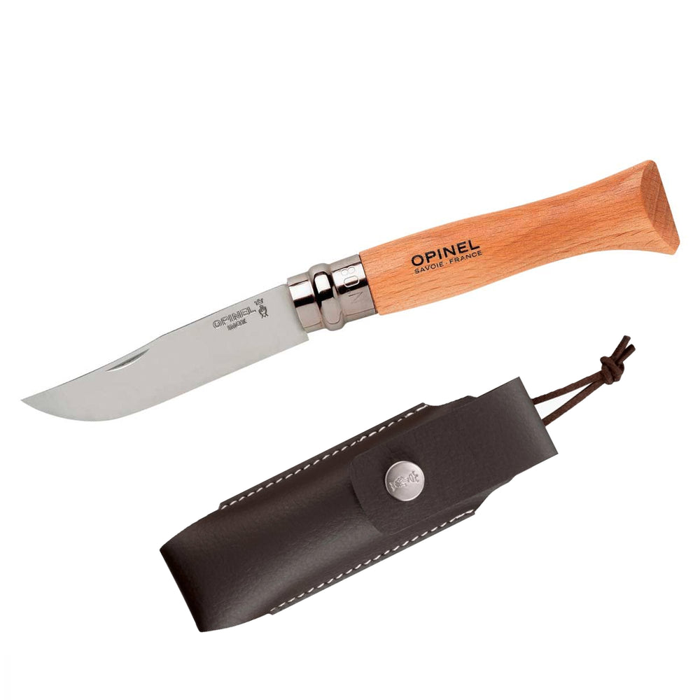 Opinel No. 08 Pocket Knife Inox Beechwood with Case