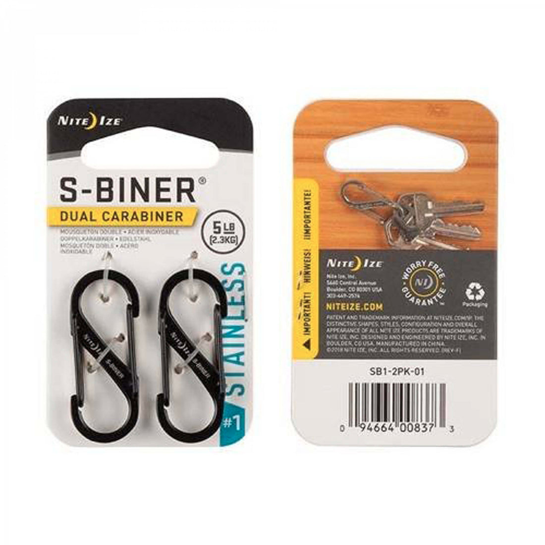 Nite Ize S-Biner double carabiner stainless steel black