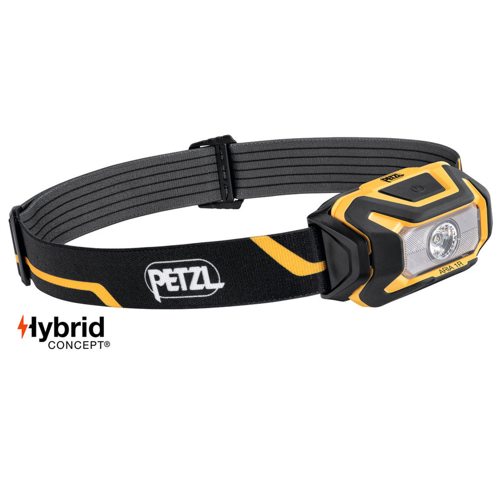 Petzl ARIA 1R CORE Headlamp 450 Lumens Black/Yellow