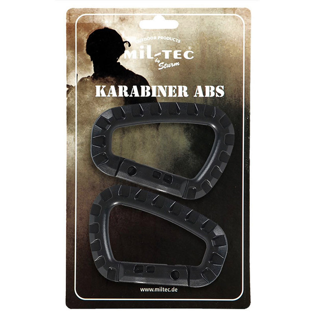 Mil-Tec ABS carabiner 2-pack black