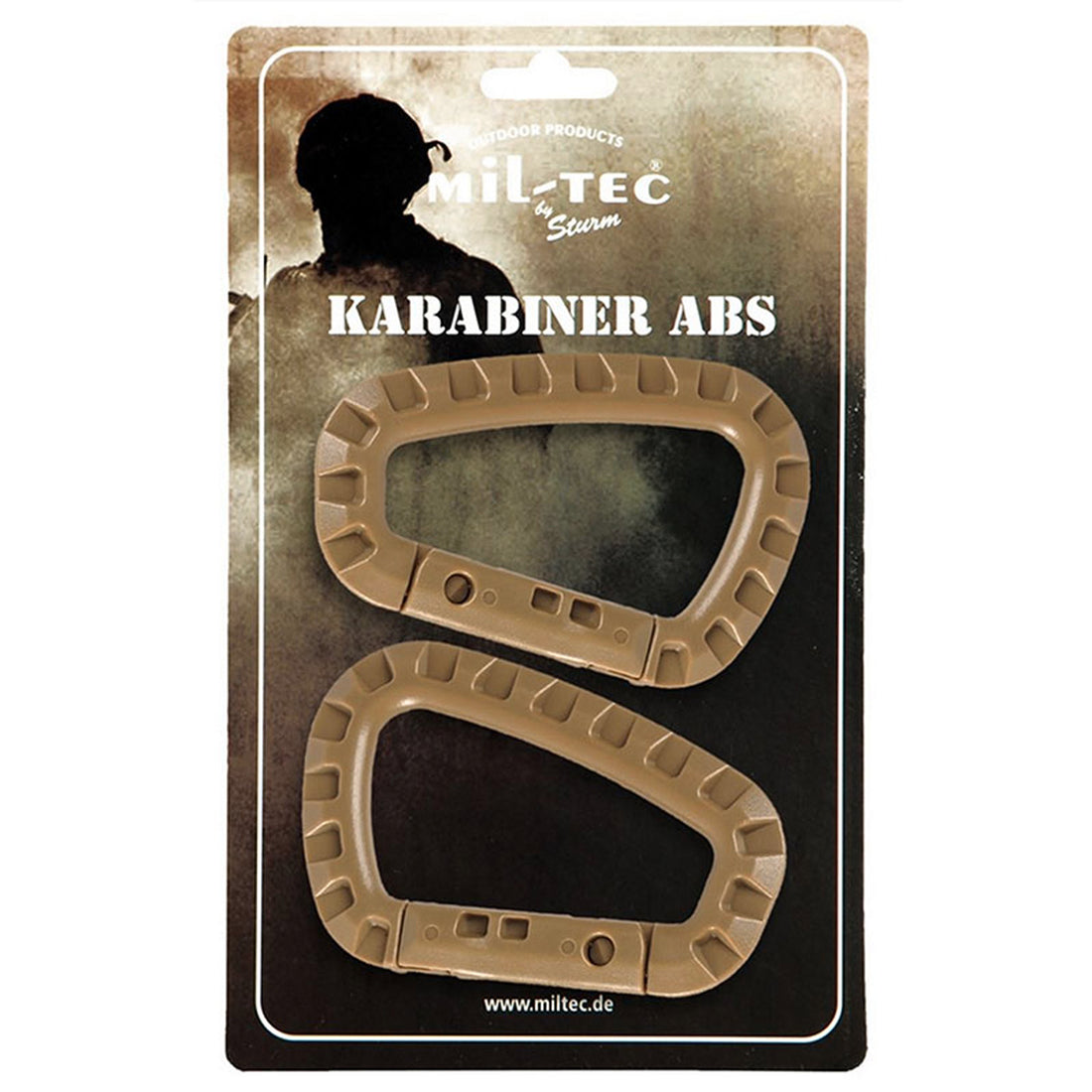 Mil-Tec ABS carabiner 2-pack coyote