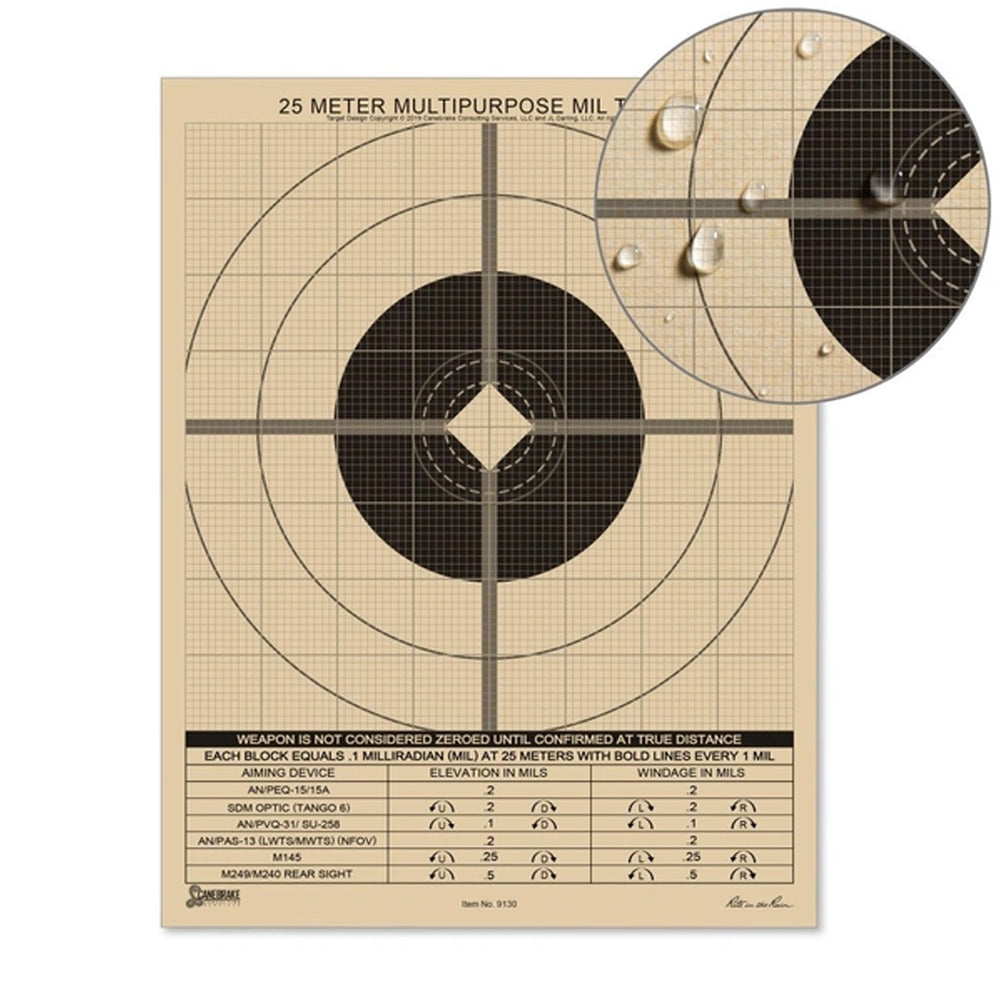 Rite in the Rain 25 Meter True-Mil Grid Zielscheiben (100 Blatt)