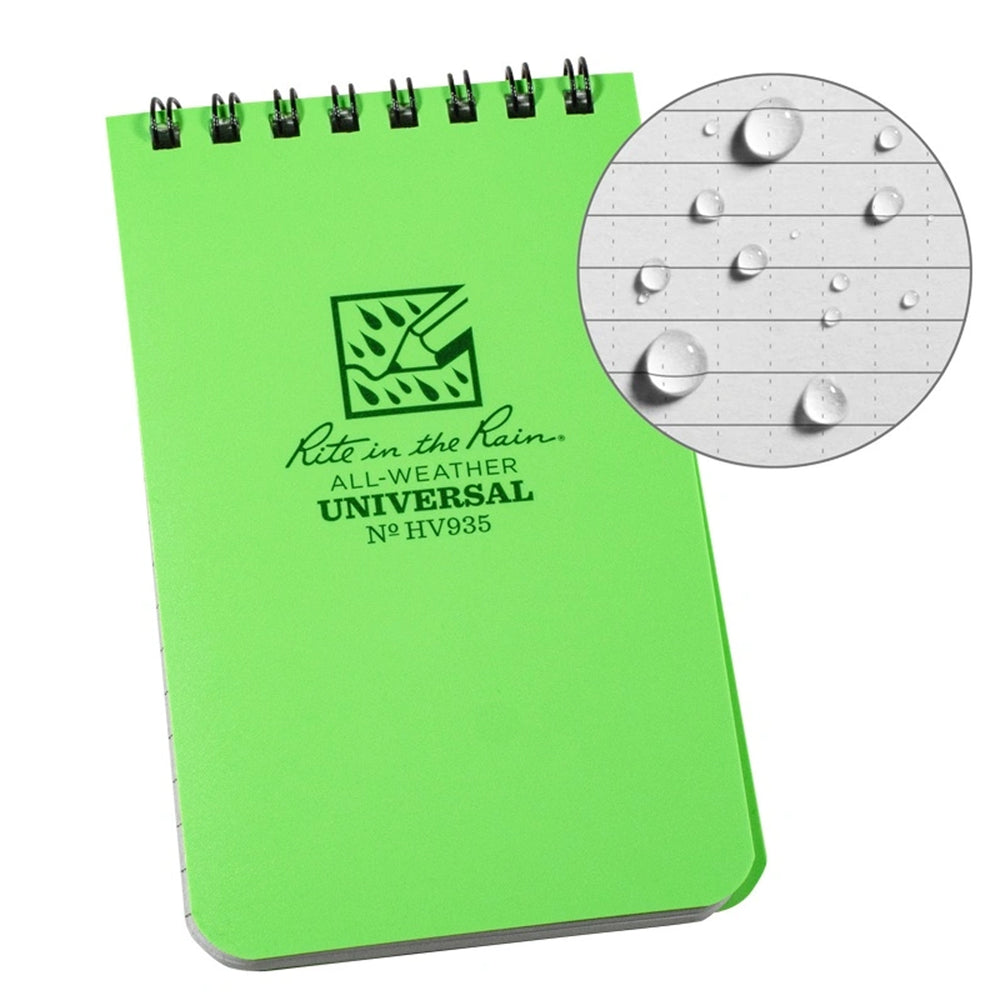 Rite in the Rain Top Spiral Notebook 3" x 5" hi-vis