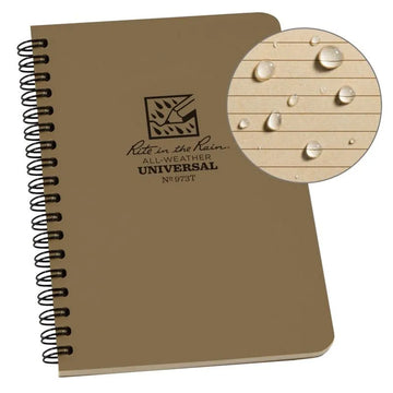 Rite in the Rain Tactical Side Spiral Notebook 4 5/8" x 7" tan