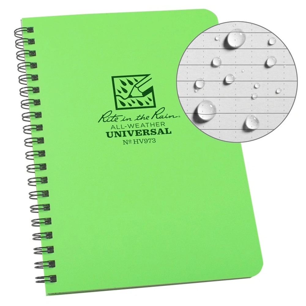 Rite in the Rain Side Spiral Notebook 4 5/8" x 7" hi-vis