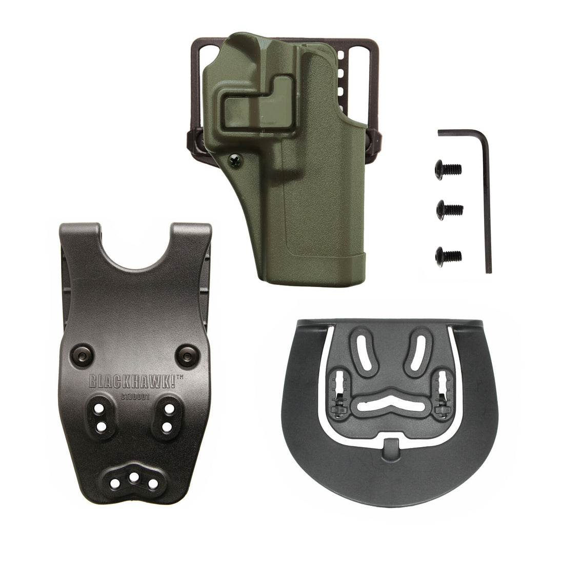 Blackhawk SERPA CQC Holster H&K P8 incl. Jacket Slot Duty Belt Loop Bundle oliv