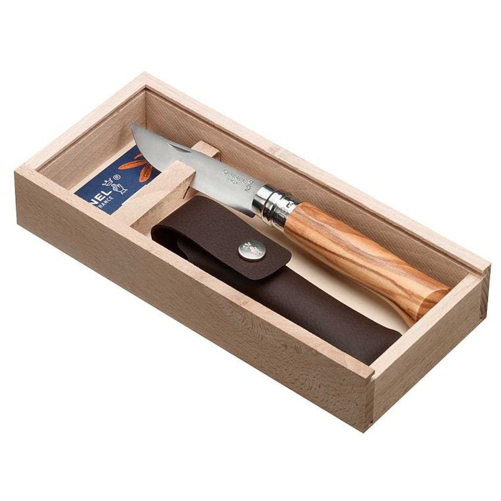 Opinel No. 08 Pocket Knife Inox Olive with Case