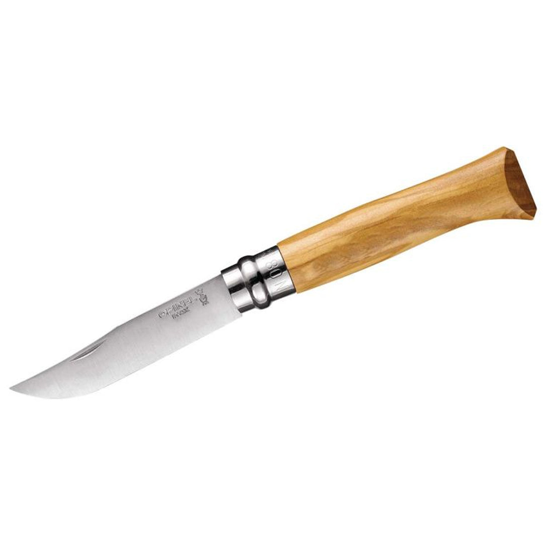 Opinel No.08 Taschenmesser Inox Olive mit Etui