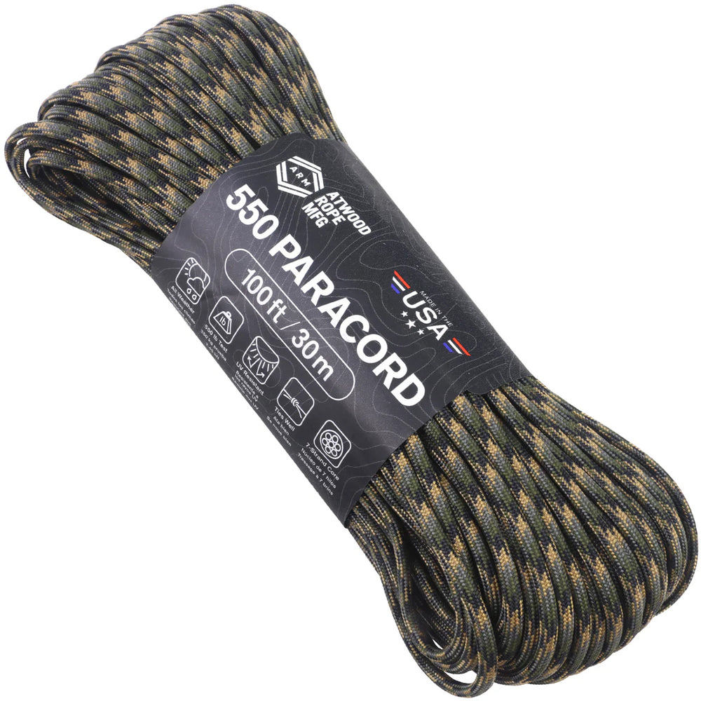 Atwood Rope Paracord 550 Type III rope 30m forest camo