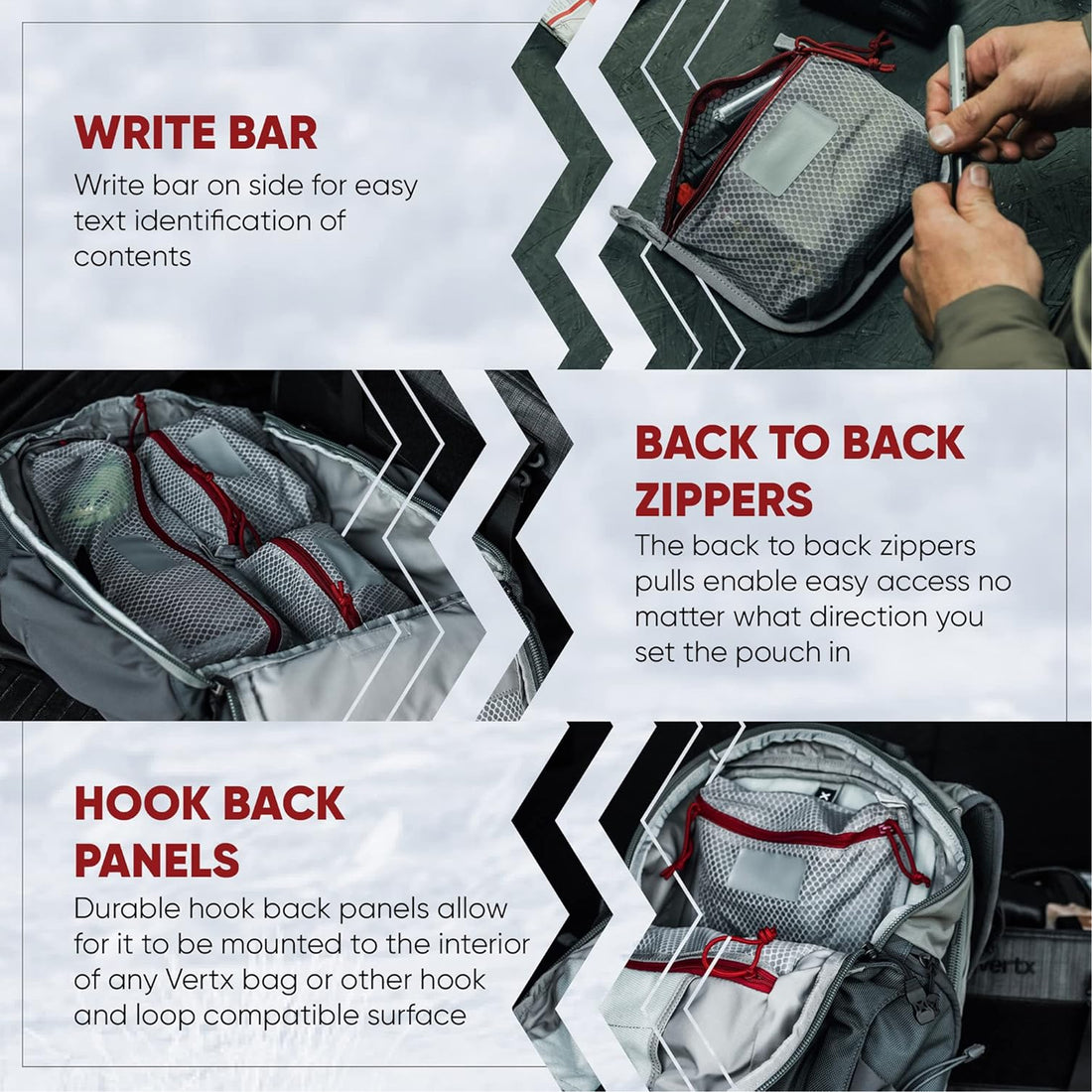 Vertx SOCP LT Overflow Mesh Pouch ash grey