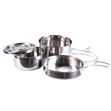 Mil-Tec Camping-Kochset Edelstahl 4-teilig