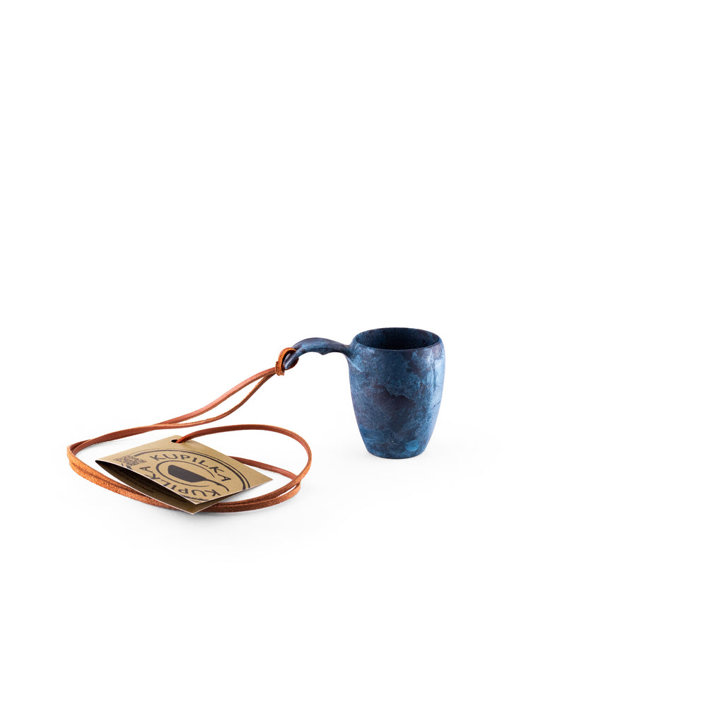 Kupilka 5 Shot Cup with leather cord blueberry blue