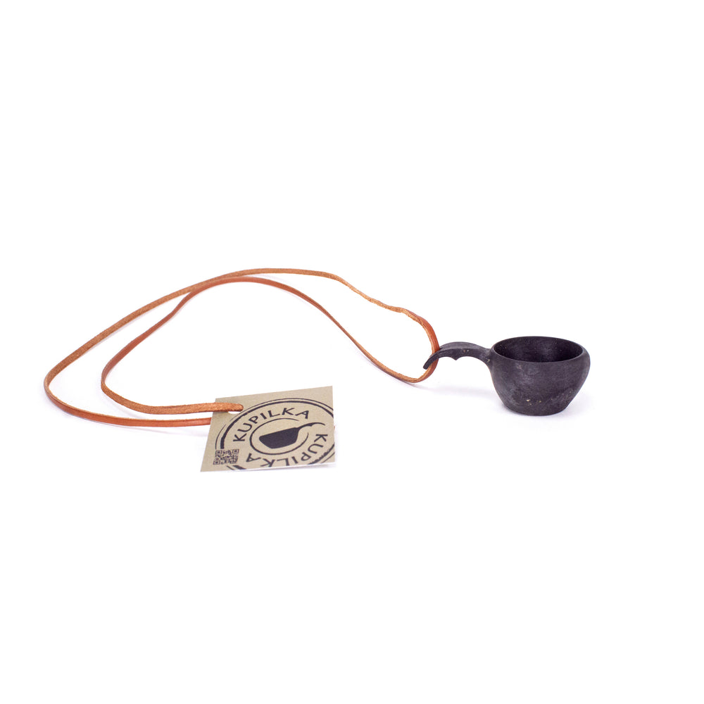 Kupilka 1 Mini Cup with leather cord kelo black