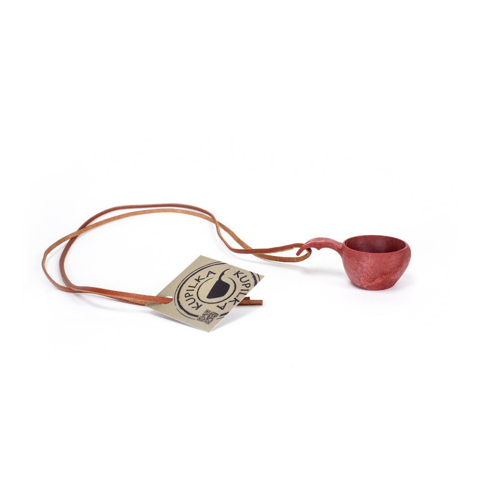 Kupilka 1 Mini Cup with leather cord cranberry red