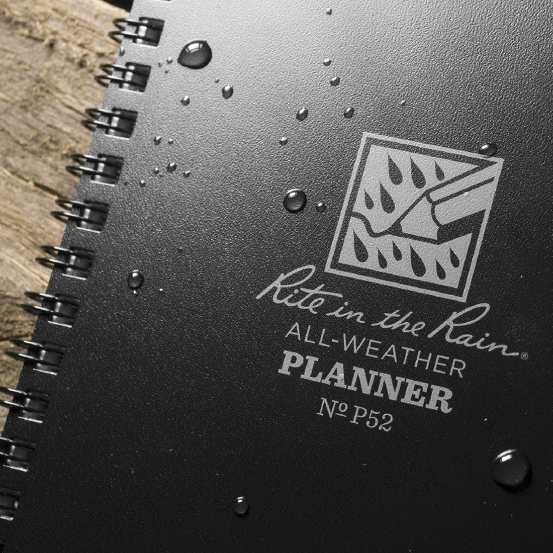 Rite in the Rain Side Spiral Undated Planner Kalender schwarz