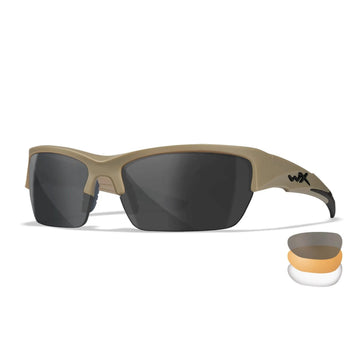 Wiley X WX VALOR Schutzbrille tan - grey/clear/orange