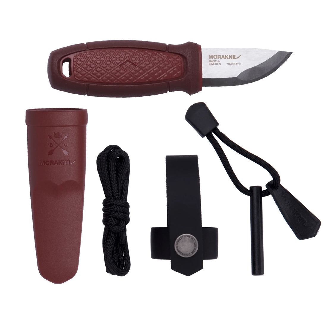 Morakniv Eldris (S) Outdoormesser mit Feuerstarter Kit rot