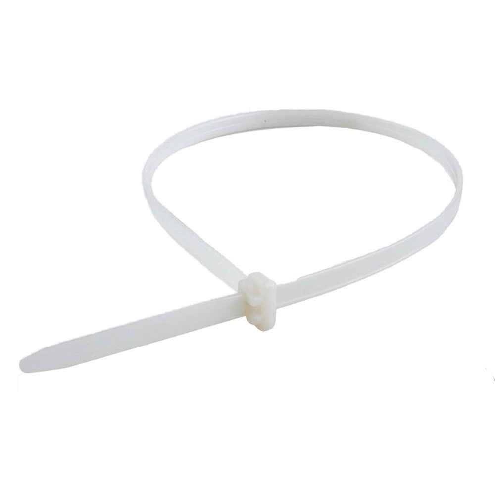 Flex-Cuf Plastik-Einweghandfessel mit Stahlraste (10 Stück) weiss