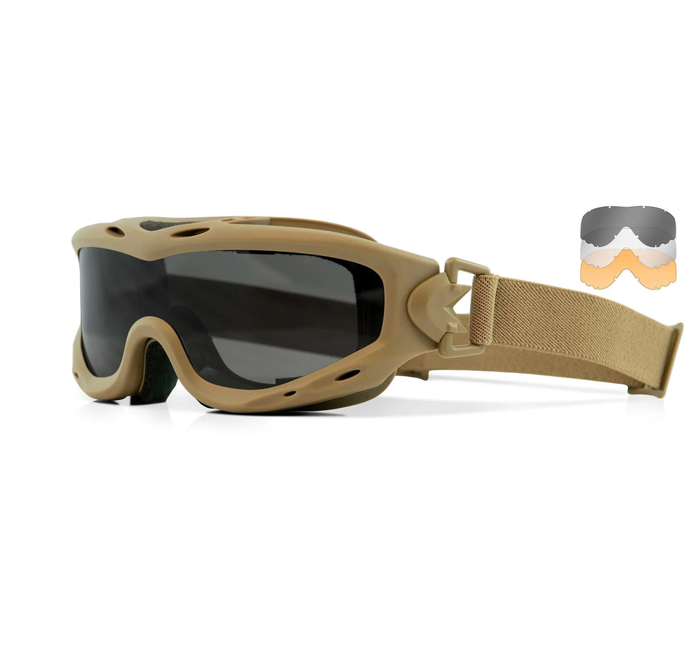 Wiley X SPEAR Goggle-Schutzbrille tan - grey/clear/orange